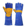 Sapphire Blue Cowhide Leather Gloves with Lining & Reinforcement on The Palm And The Thumb