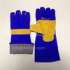 Sapphire Blue Cowhide Leather Gloves with Lining & Reinforcement at the Part of between the Thumb And the Index Finger