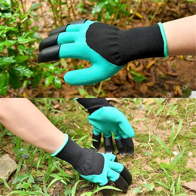 Garden working gloves, latex foam coated safety gloves with ABS claw 43