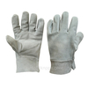 Natural Cowhide Leather 3-tendon Gloves with No Lining, Single Layer Leather Working Gloves