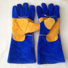 KN8186 Navy Blue Split Leahter Gloves with Lining & Reinforcement on The Plam And Thumb