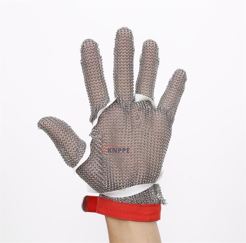 Metal Mesh Butcher Gloves-five fingers, full hand protection (1)
