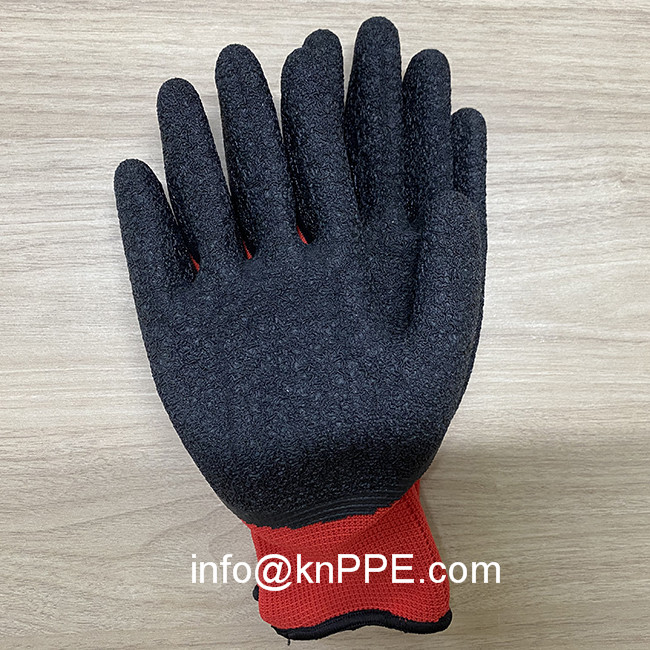 13 gauge red black latex palm coated gloves02