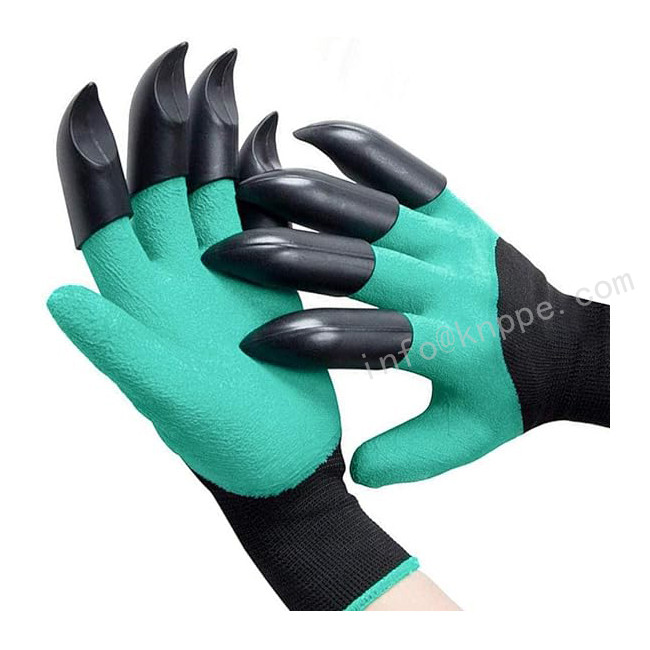 ABS Claw Garden Working Glove, 3/4 Palm Coated Latex Coated Safety Gloves with Foam Finishing
