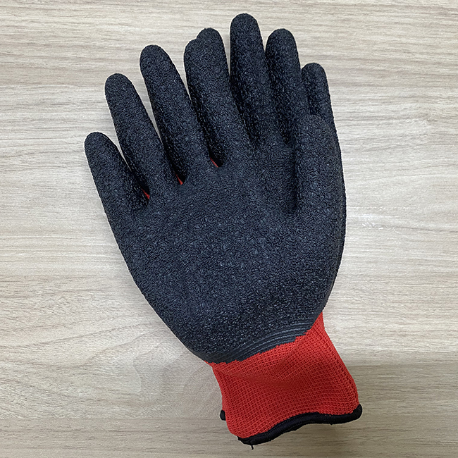 13 gauge red black latex coated gloves - Kunnuo International 