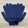 Qatar Hot Model, Double Polka Dotted Safety Working Gloves, Palm Dipped Construction Gloves