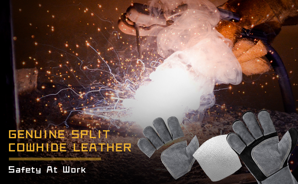 details - long cuffing gray welding gloves (2)