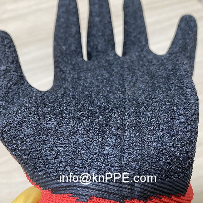 13 gauge red black latex palm coated gloves05