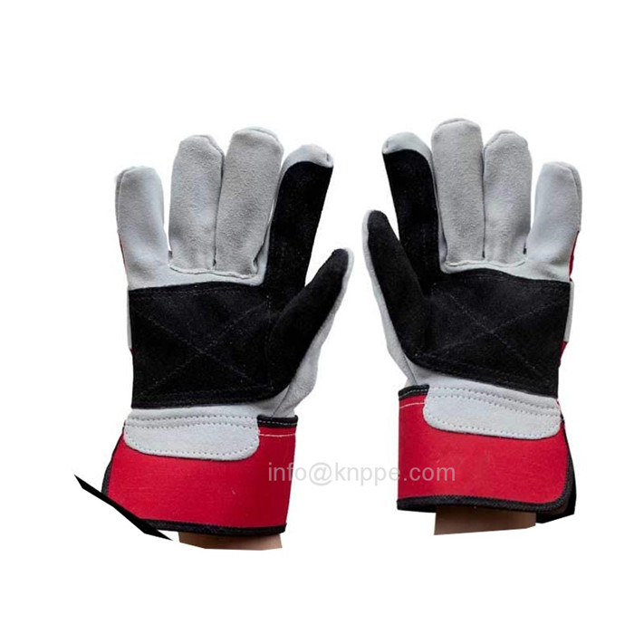 Black palm and index leather reinforced rigger welder gloves (8)